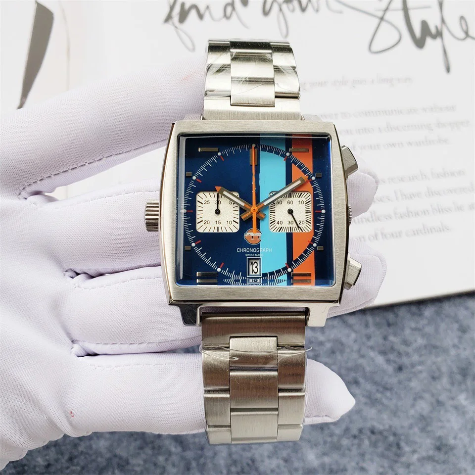 TAG square watch hollow multifunctional men fashion waterproof watch