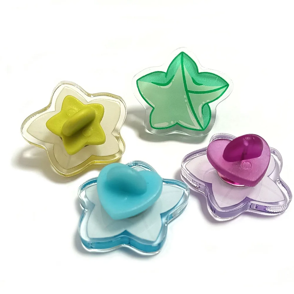 Custom eco-friendly clear epoxy acrylic pin badge charms
