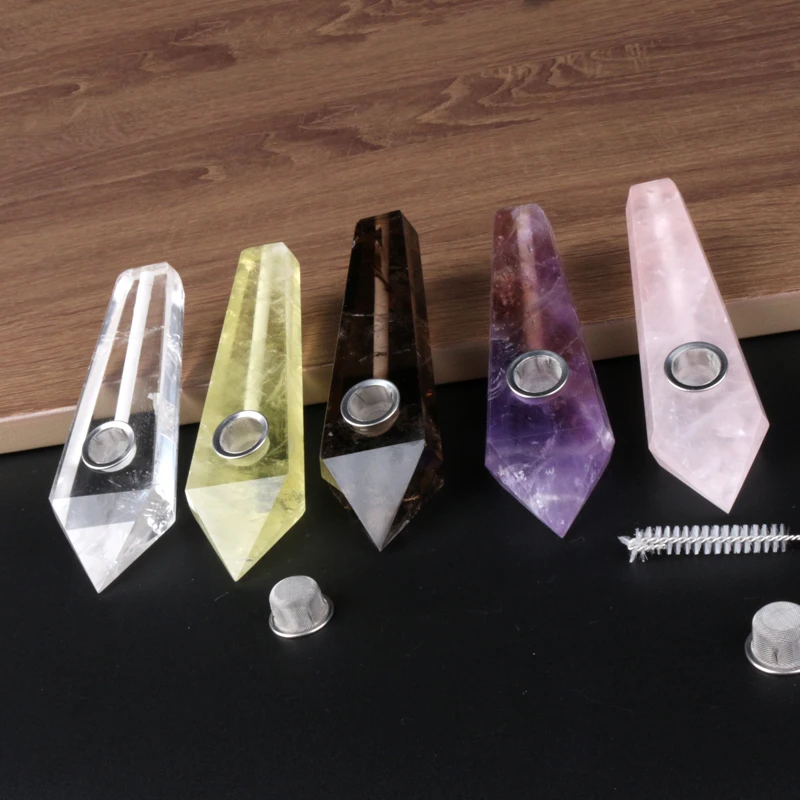 2021  Glass Accessories Weed Rough Quartz Stone Crystal Tobacco weed Smoking Pipes for gifts