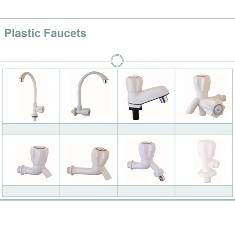 Factory Supplier Lastics Basin Classic Water Tap White Plastic Ball Handle Waterfall Faucet for Kitchen Sink