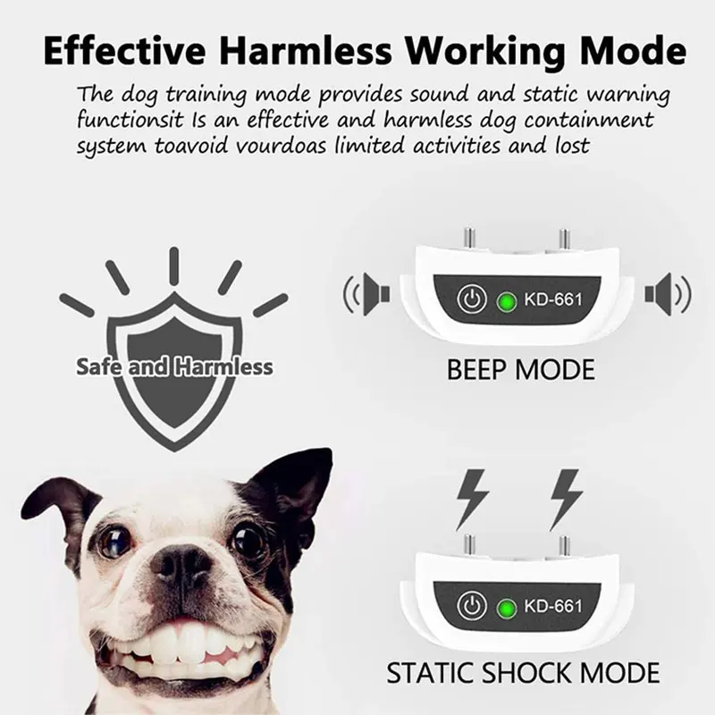 Hot Selling 20M-500M/550Yd/1666Ft Range Electric Dog Fence System Rechargeable Wireless Electric Dog Fence