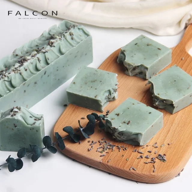 SLS Бесплатная хорошо подходит для чувствительной кожи/беременных без животных тестирование веганских материалов цветочным лавандовым узором Органические ручной кускового мыла