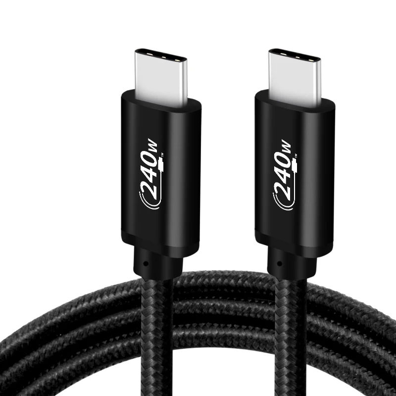 240W USB 2.0 Type C Cable Metal Case C Type Cable compliant with EPR PD 3.1 5A Type C Fast Charging Cable
