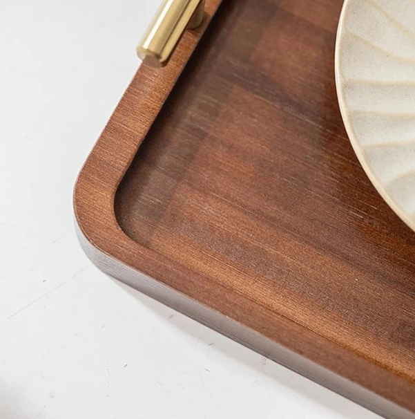 China Factory Designer Rectangle Shape Wooden Serving Tray Wooden Display Tea Restaurants Use