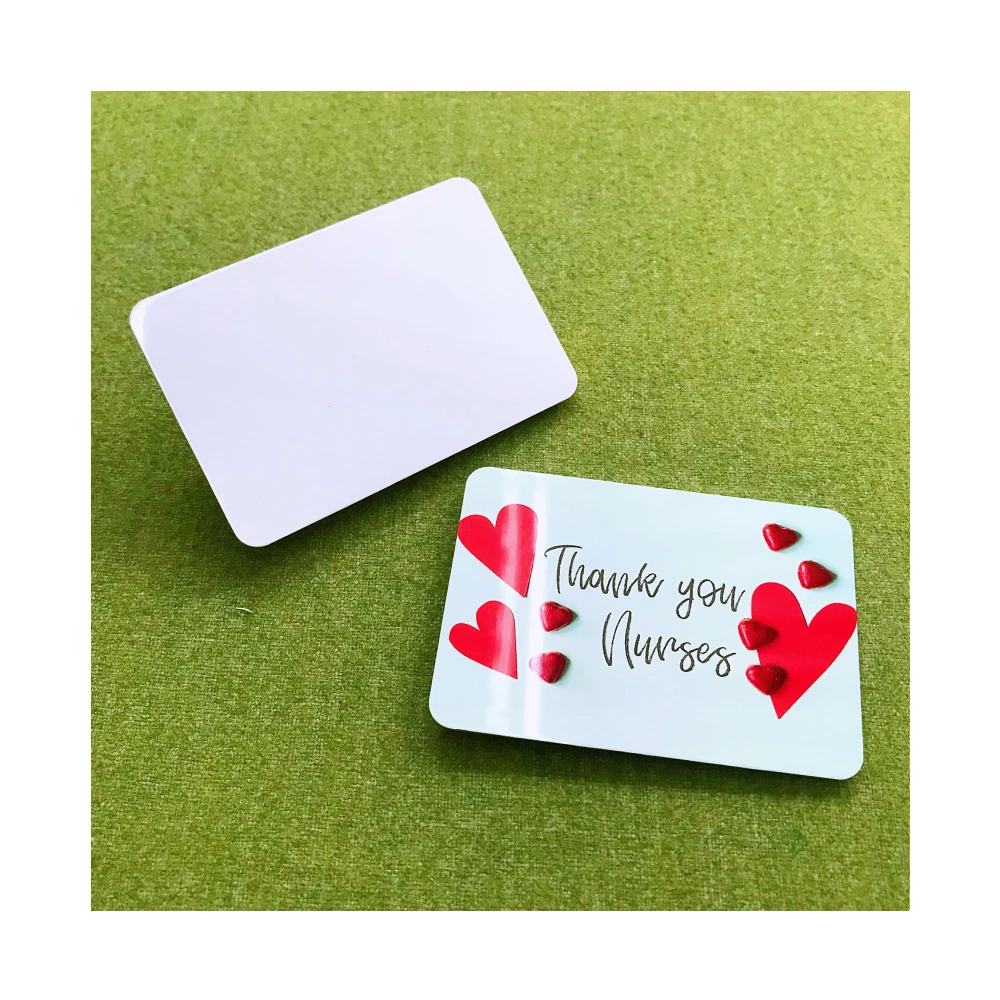 Custom Aluminum Sublimation Printable Metal Business Cards Blanks Double Side at 2.25x3.25 Inch