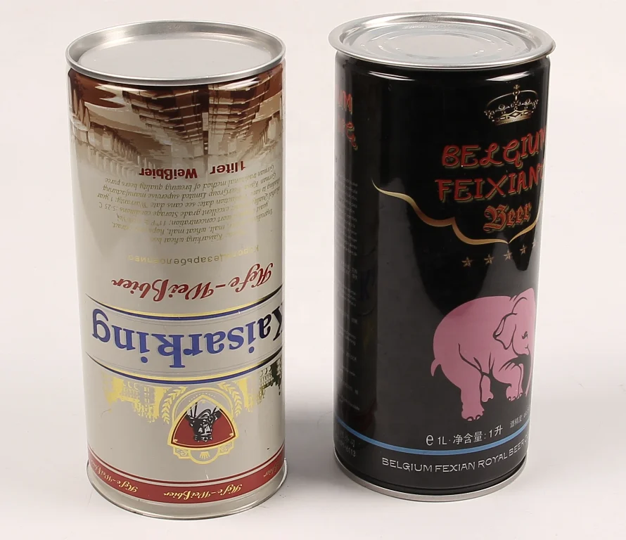 wholesale high quality food grade empty beer can tin plate can beverage can with easy open lid for juice fruit packing