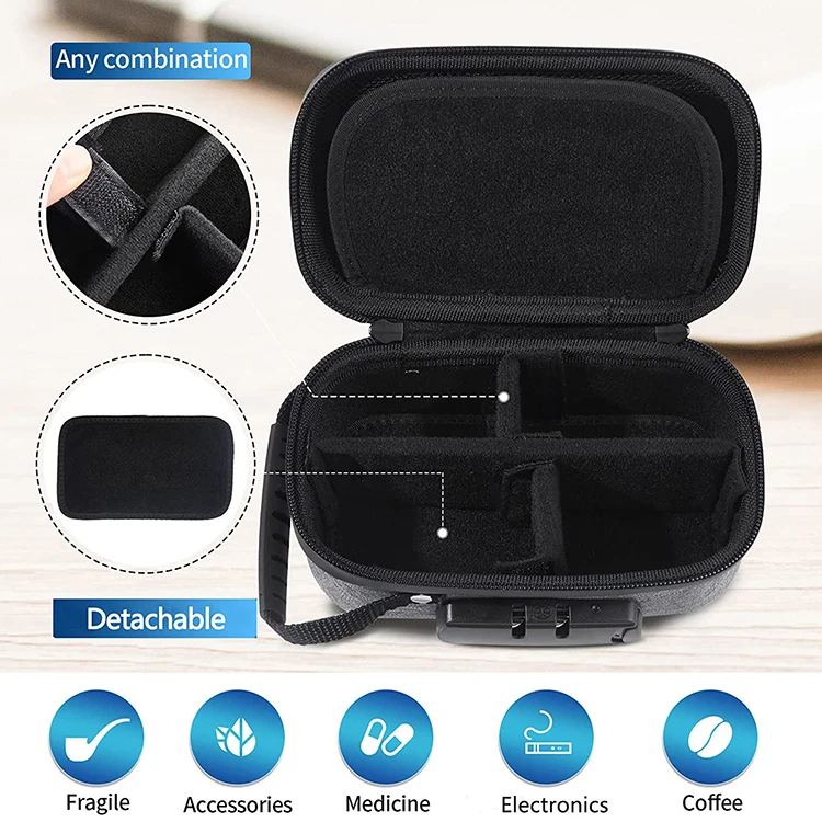 Оптовая продажа пены на заказ, водонепроницаемый жесткий чехол для хранения Eva с защитой от запаха, сумка на молнии с защитой от запаха для путешествий