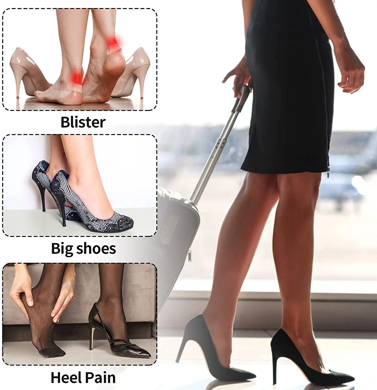 Self-Adhesive Shoe Pads Anti-Slip Heel Cushions Shoe Insoles Anti Blister Shoe Liners from Slipping Out