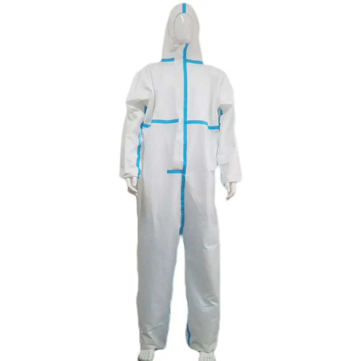 PP+PE 55GSM Hooded Disposable Protective White Tyvek 400 Coveralls