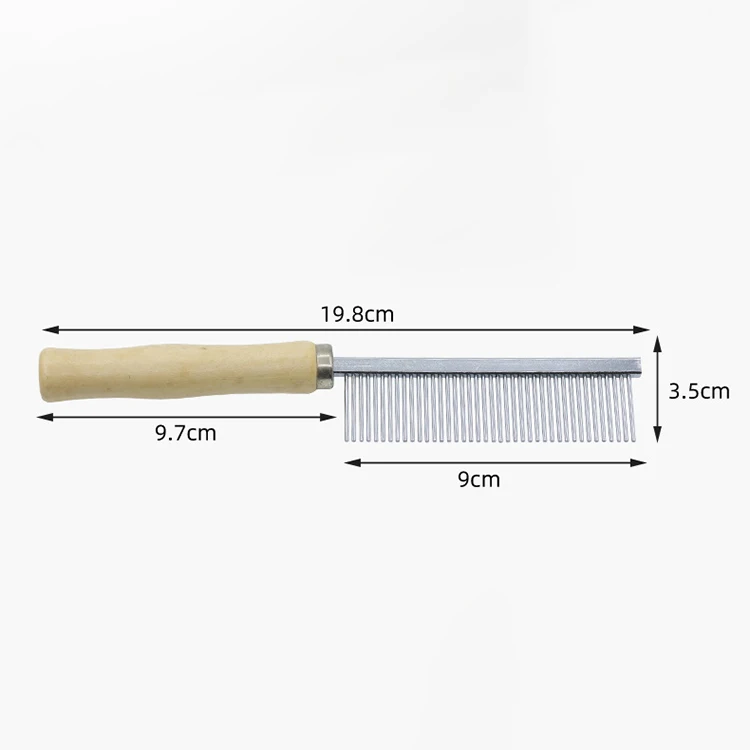 Wholesale Stainless Steel Teeth Wood Cat Comb Grooming Flea Lice Comb for Pet