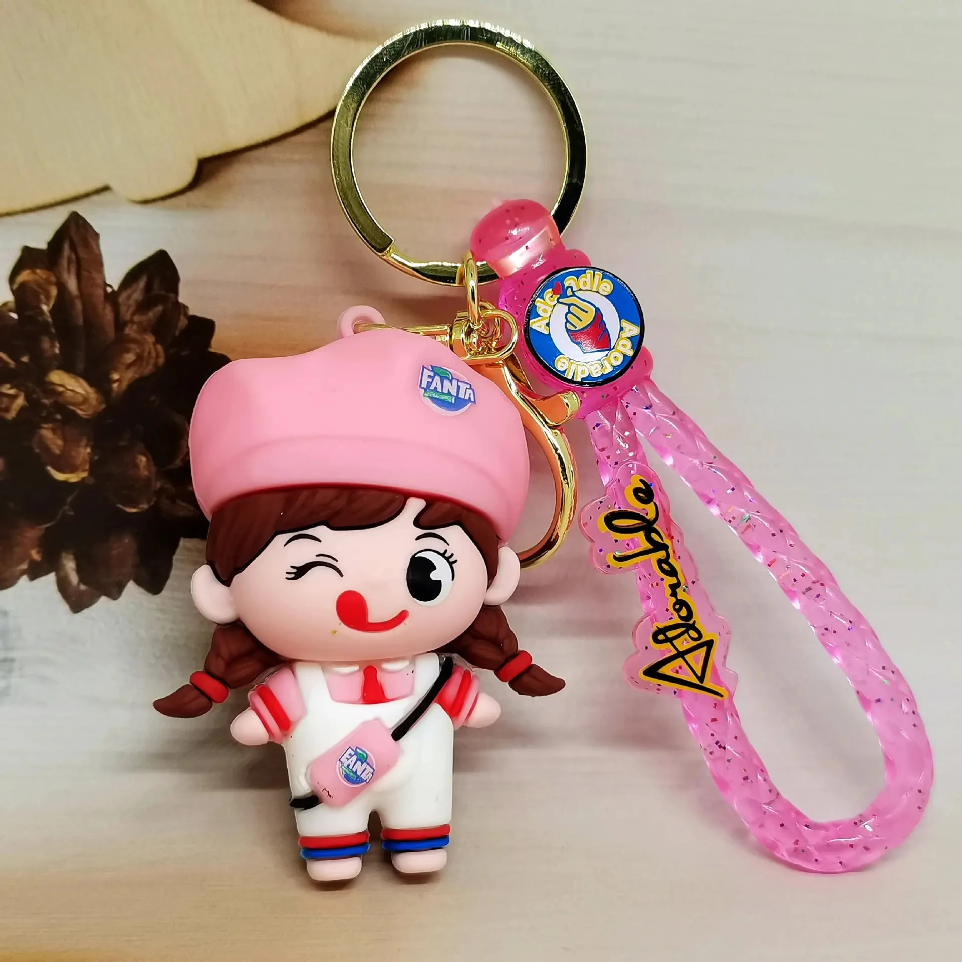 Custom Coke Boys And Girls Cartoon Exquisite Car Keychain Girls Bag Pendant Keychain Anti-lost Car Key Bag Accessories