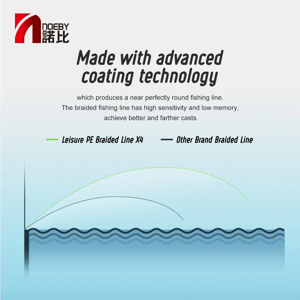 X4 100M Braided Fishing made in Japan NOEBY Leisure 4 Strands 15 - 105LB Color monofilament PE Line