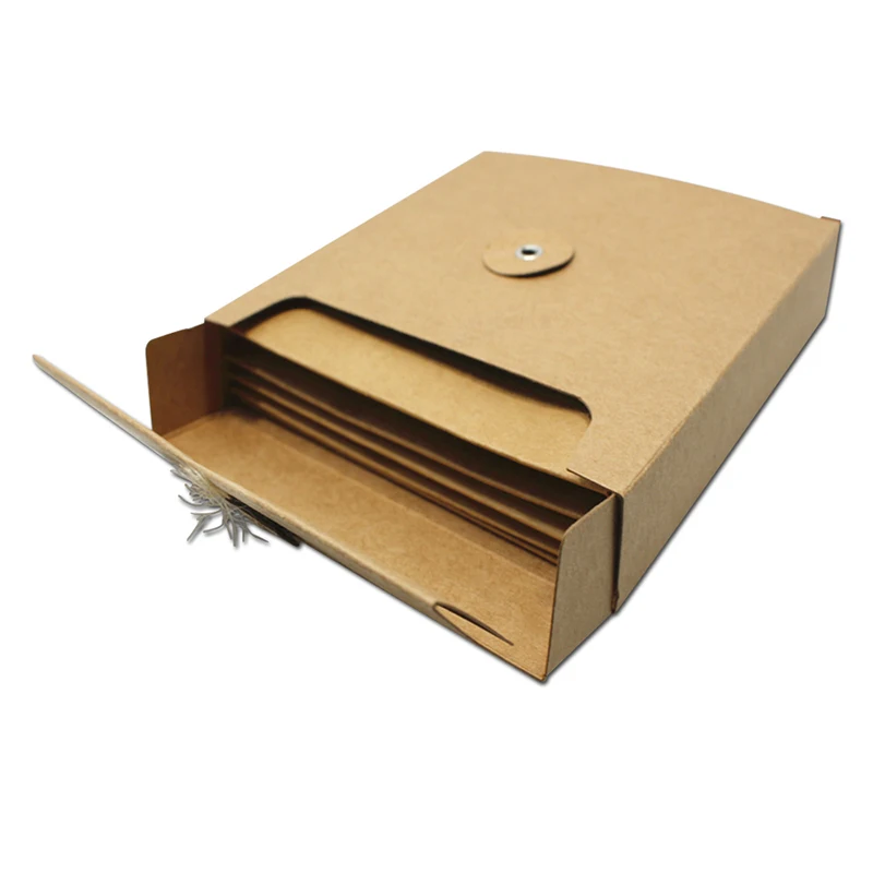 Custom Kraft document file bags mailer envelope box with string and button paper envelopes box