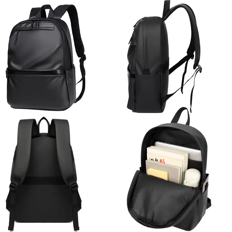 Custom Logo Nylon material Waterproof Outdoor Casual Sport Simple Black laptop backpack