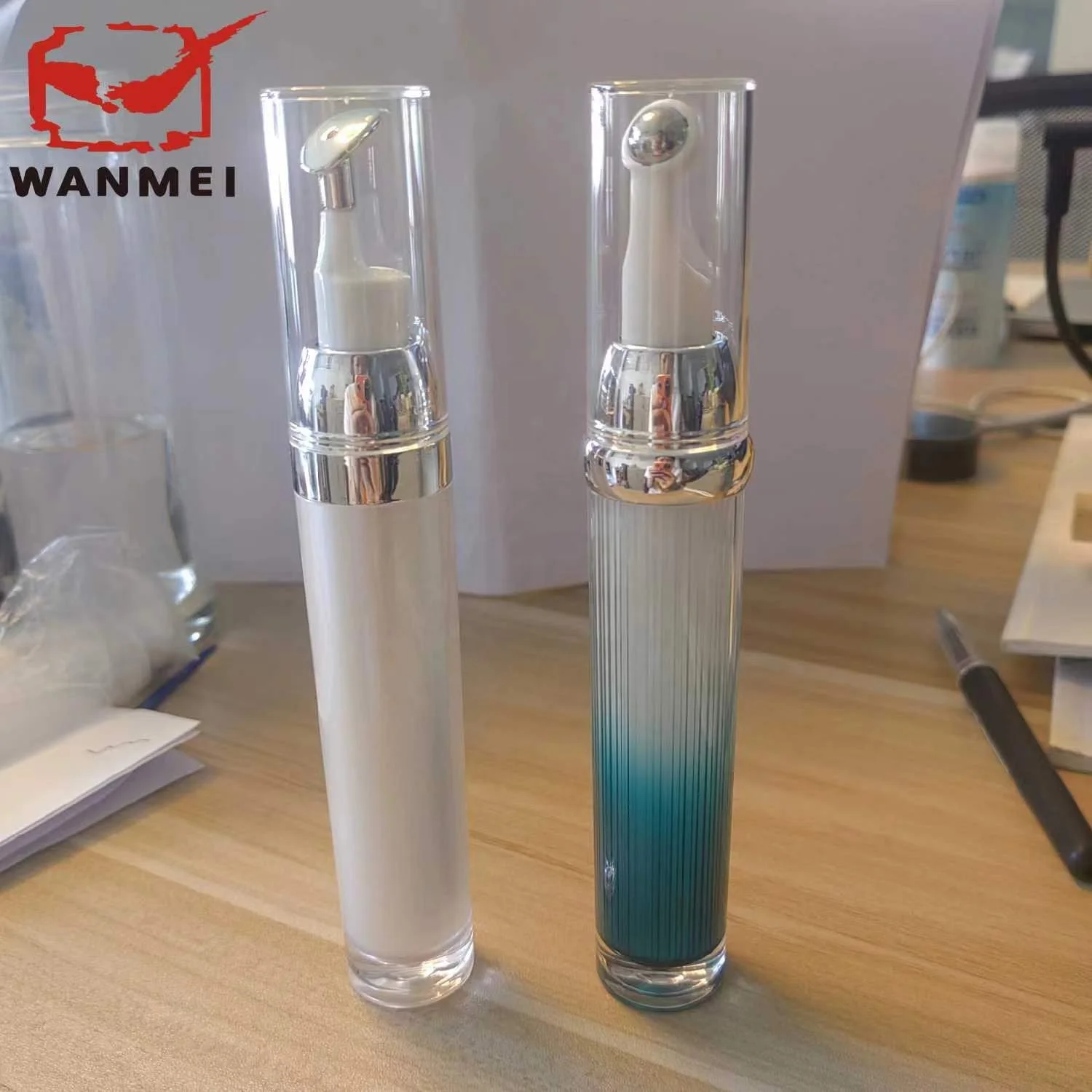 15ml acrylic airless eye cream bottle for eye cream airless pump tube packaging