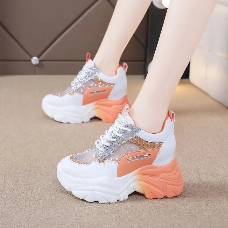 2025 NEW zjm  Fashion Trend All Match Sports Court Shoes For Teen-Agers Girl Casual Thick Sole Women White Running Shoes