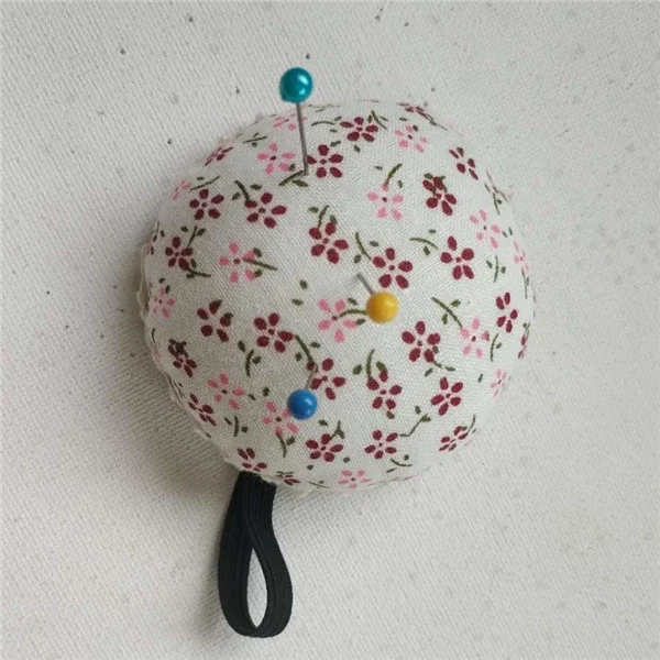 Countryside Flower Needle Insertion Cushion With With Elastic Wrist Strap  DIY Sewing Tool Pumpkin pin cushion
