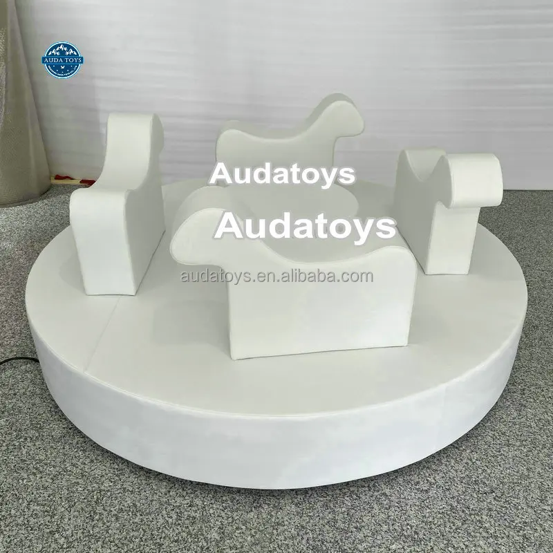 Commercial Pastel Kids Indoor Playground Soft Play Merry Go Round Rental