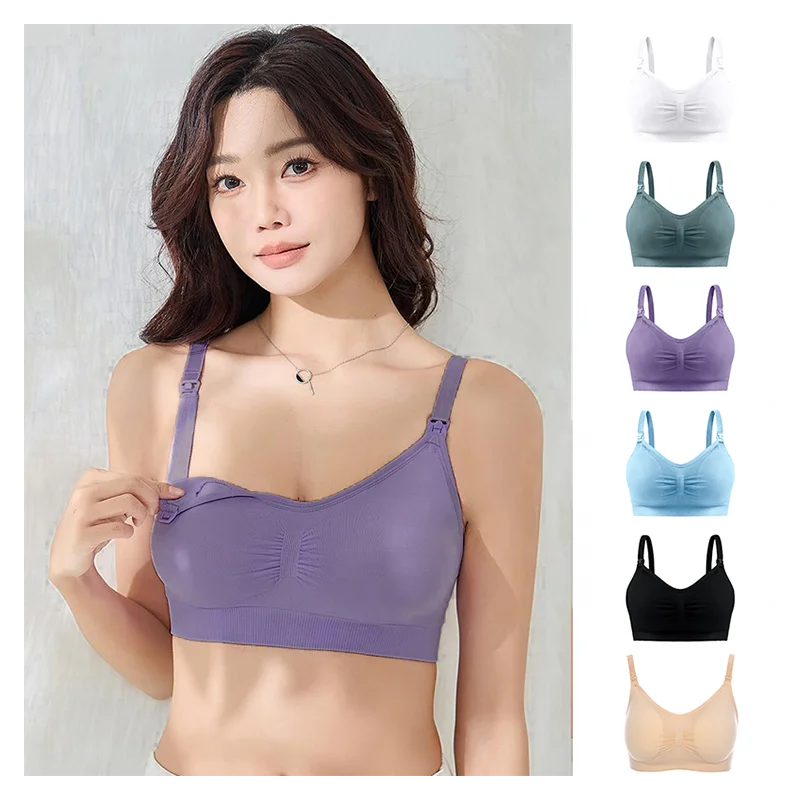 8888#Double seamless postpartum nursing bra Underwear with removable breathable breast pad maternity bra