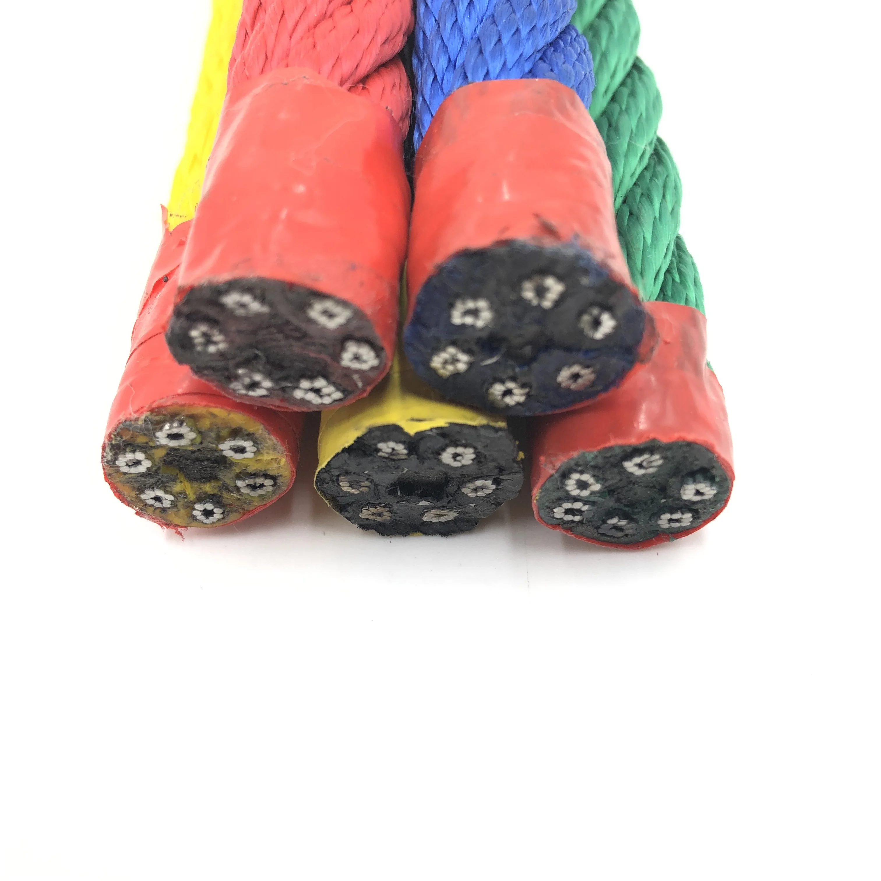 High Quality 16mm 6 Strand Playground Combination Rope Reinforced Polyester With Steel Core For Kids Climbing Outdoor