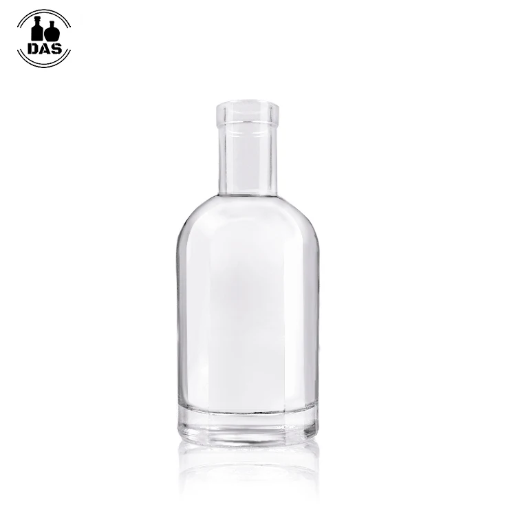 
Wholesale Round Clear Frosted Packing Empty Black Color Vodka Rum Glass Bottles for Whiskey Liquor Gin 