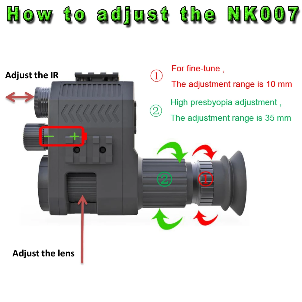 NK007plus   Clip on Digital Night Vision Scope Monocular with  Laser  IR and 32GB Memory Card