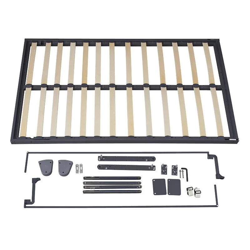 TOPCENT built-in pneumatic Wall Bed Mechanism Modern Metal Hotel Hidden Murphy Folding Wall Bed with book shelf