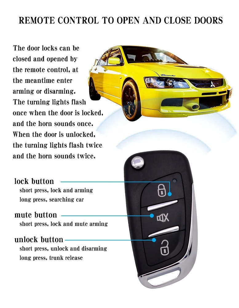 Phone App Control Car Alarms Push start button engine start stop system anti-theft alarm