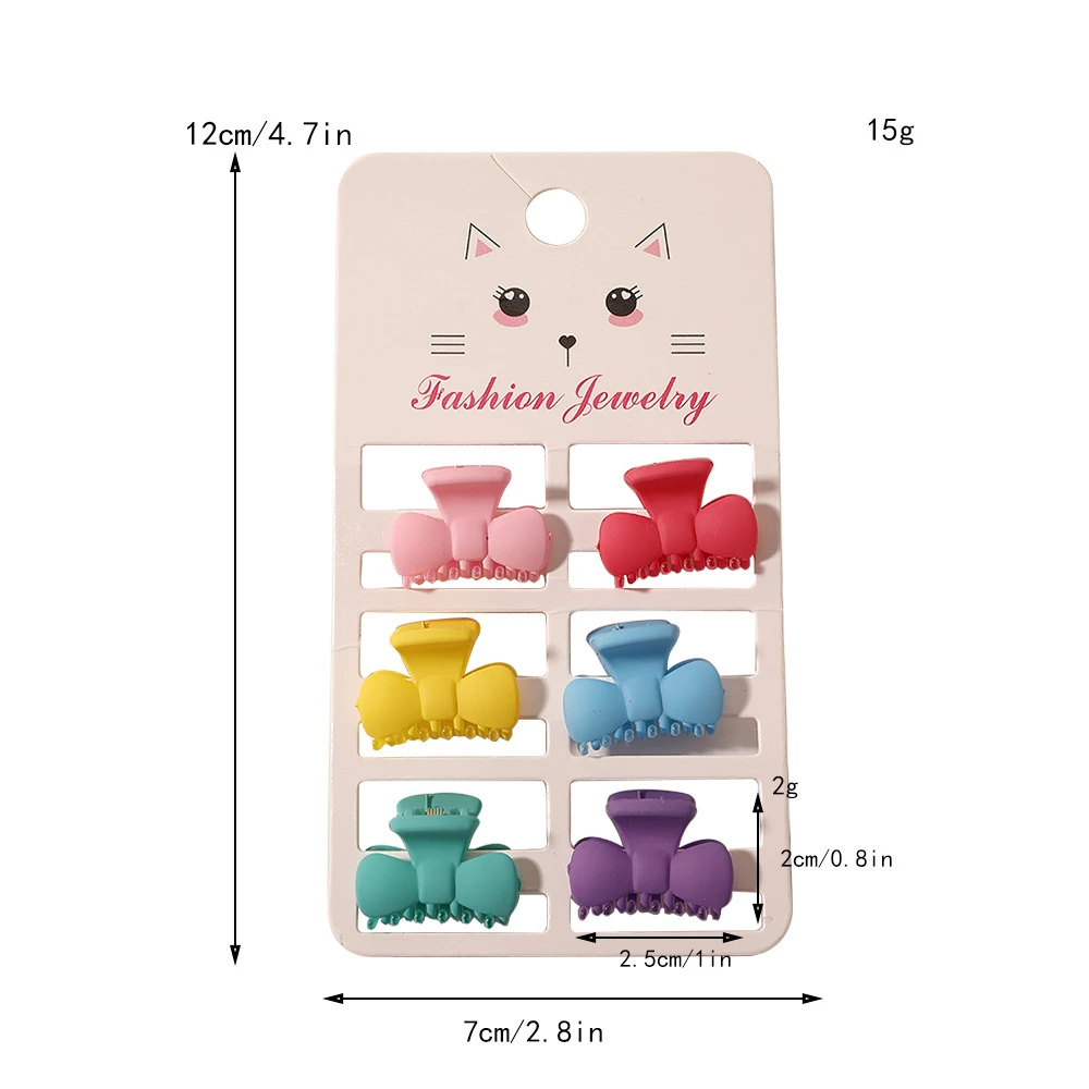 6pcs/set small hair claw clips plastic clip for kids hair accessories set
