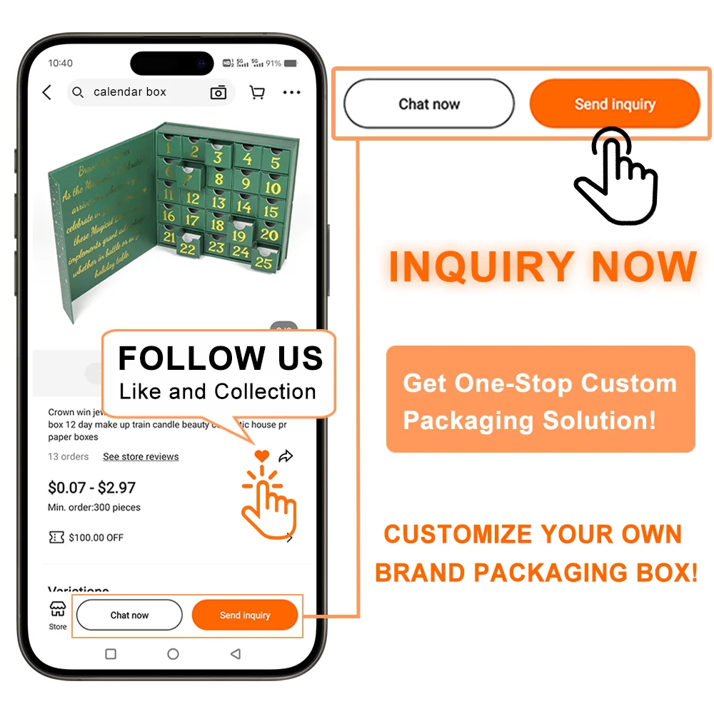 new trend custom desk calendar clips boxes gift package countdown large christmas advent calendar 2024 packaging box