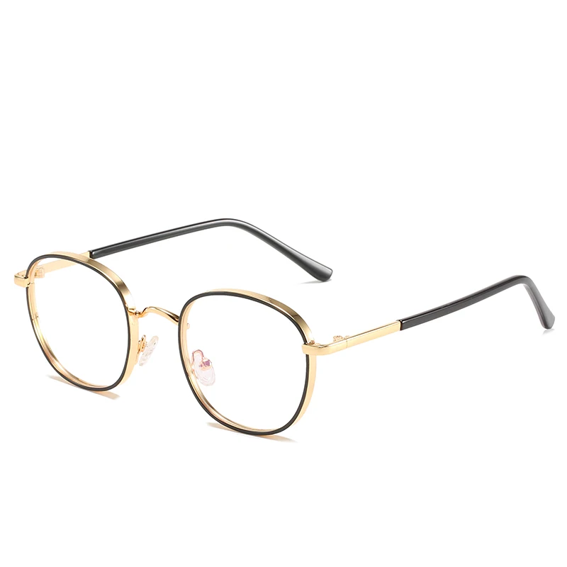 Очки в металлической оправе простые европейские и американские большие плоские очки с полной оправой блочные синим