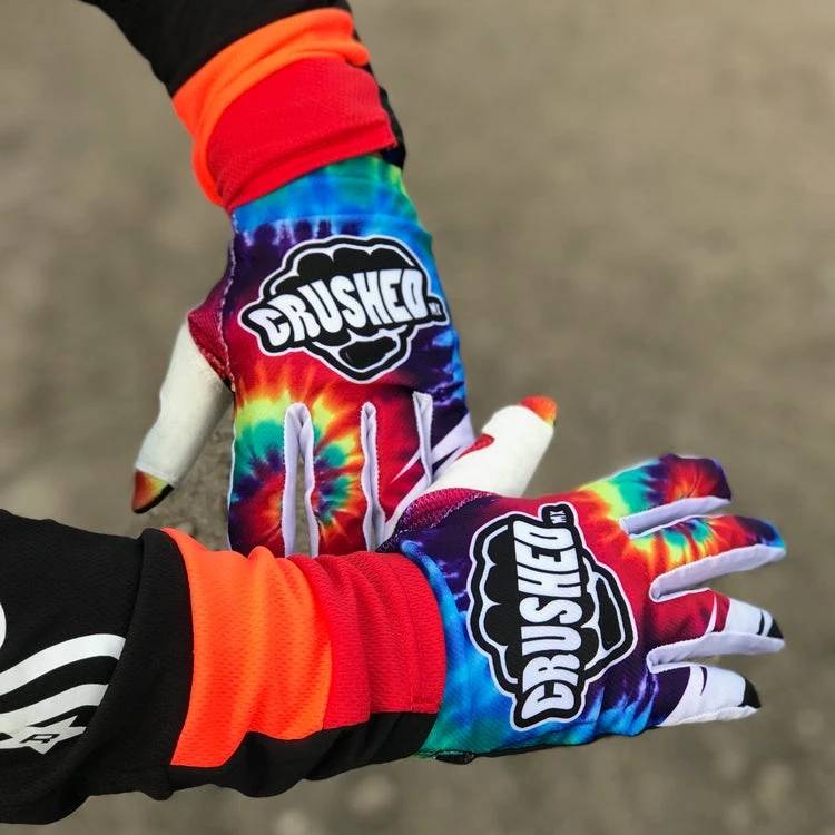Colorful custom off road dirt bike gloves