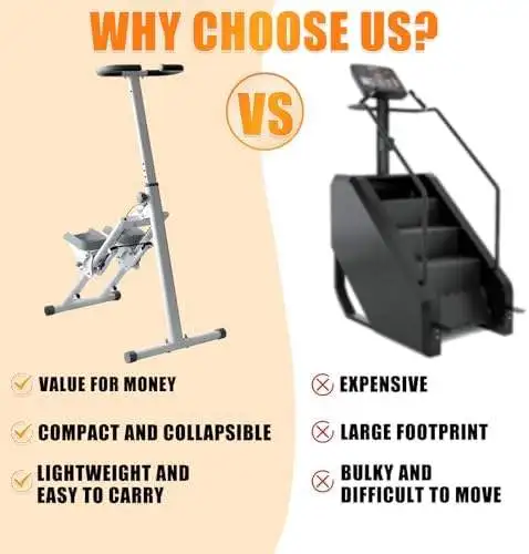 Adjustable Handlebar Pedals Foldable Home Workout Exercise Machine Electric Vertical Climber for Home Use and Stair Climbing