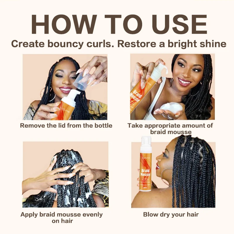 Luxfume Braid Mousse Private Label Anti Frizz Braiding Moisturizing Hair Mousse For Braids
