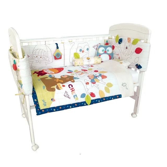 
China Manufacturer High End Bubo N Modi Printing European Style Baby Bed Set Crib Bedding For Kids 
