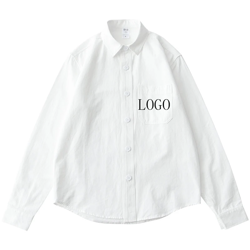 YLS Custom British Style Button up 100% Cotton Shirt for Men Fashion Mens Slim Fit Long Sleeve White Solid Color Plain Shirt