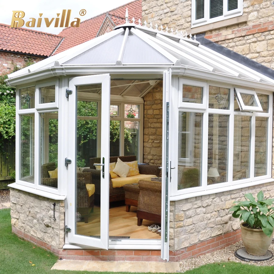 Hot Sale All Season Aluminum Profile High Quality Victorian Style Conservatory Attached House Patio Glass Housed Sunrooms