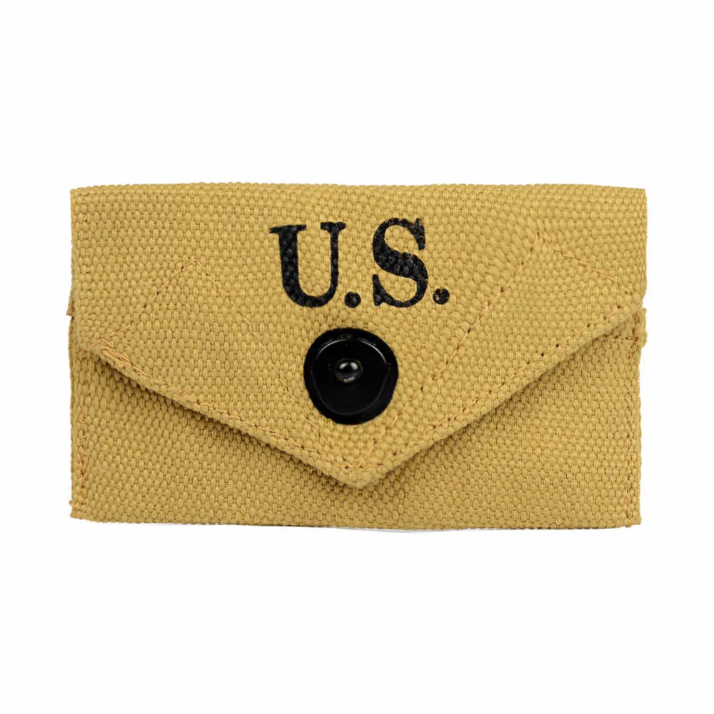 WW2 US First Aid Pouch Bag with Hook USMC Equipment M1 Set M1943 Khaki