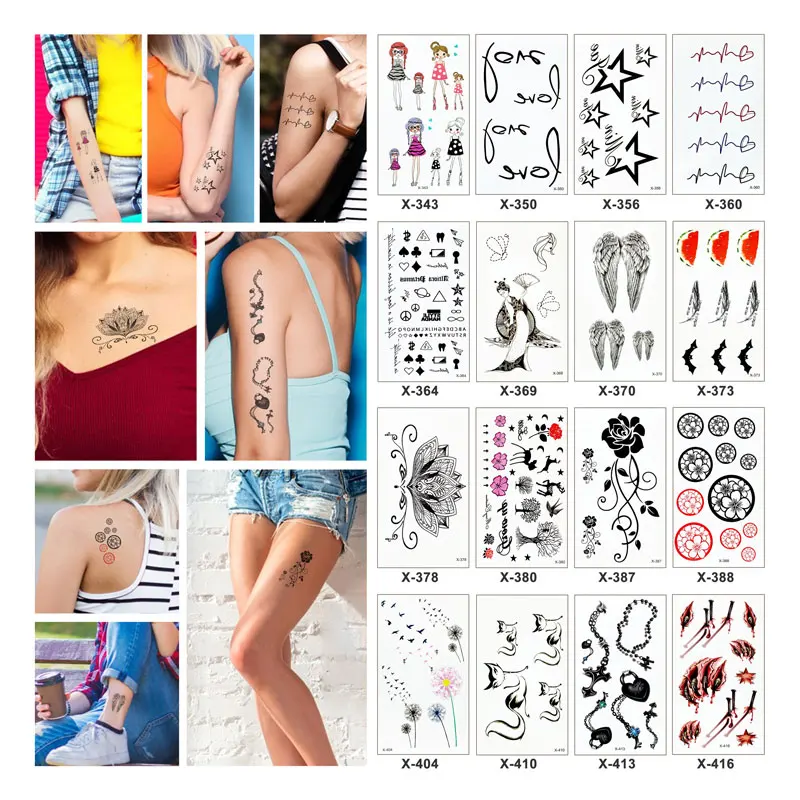 Красивая девушка маленький размер Временная Водонепроницаемая пользовательская Татуировка наклейка