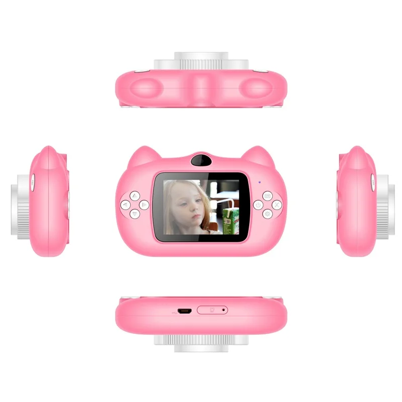 
Best Gift Children Mini Camera 2.2 inch IPS Display 600mah selfie Kids Digital Video Cat Camera Toy For 3-10 years old Kids 