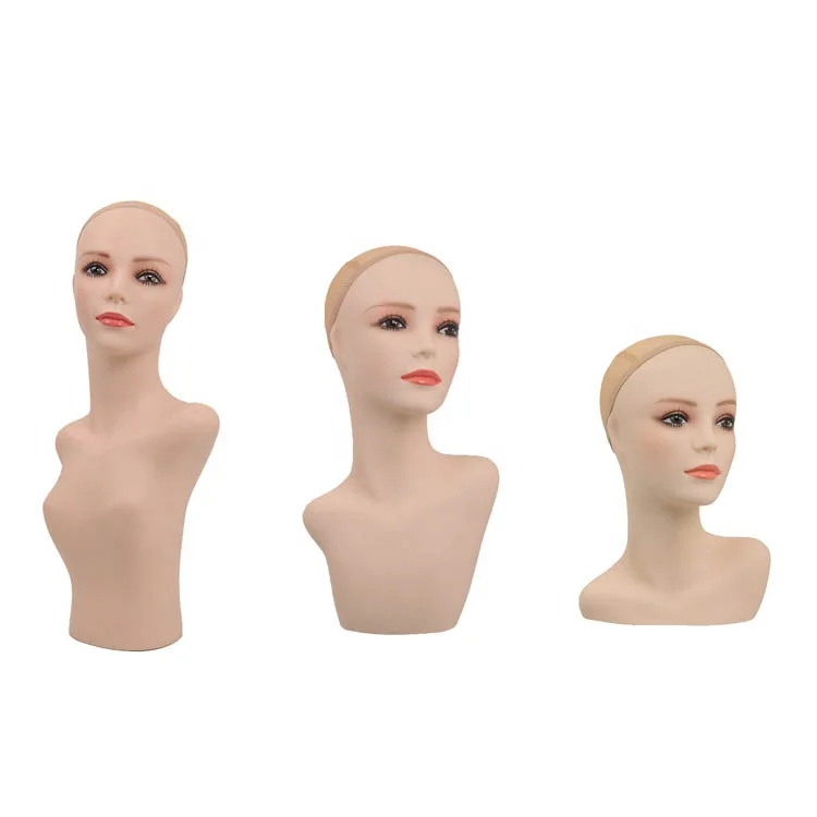 Window Display New Style Single Shoulder White Mannequin Head For Wig Display