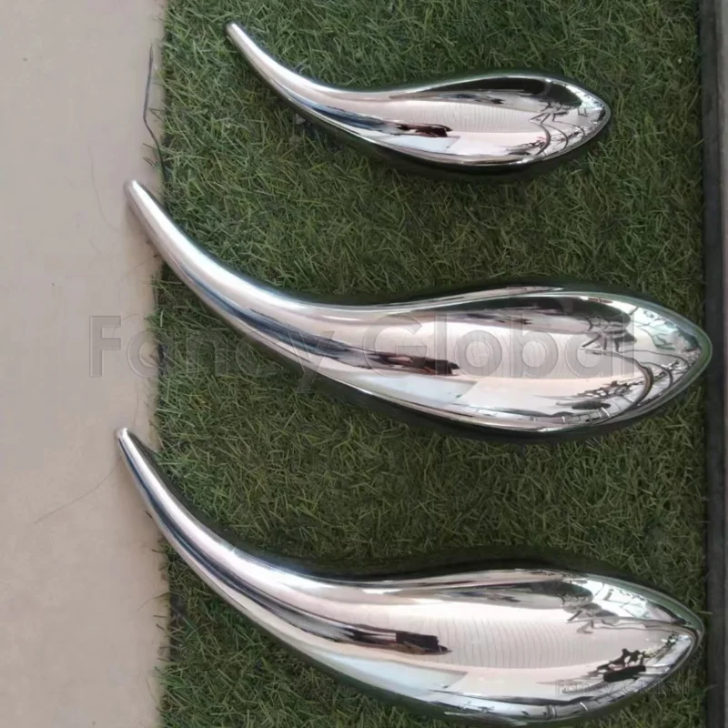 Hot Sale Stainless Steel Abstract Fish Sculpture Metal Statue For Outdoor Garden Decoration