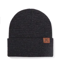 Custom Beanies  Oem Acrylic Wholesale Knitted Winter Beanie Hats Mens Custom Beanie