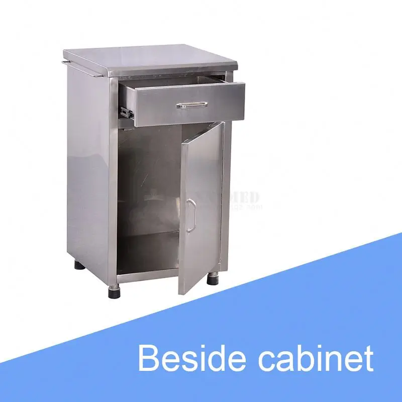 SY-R522A stable quality hospital patient cabinet stainless steel beside cabinet medical bedside table