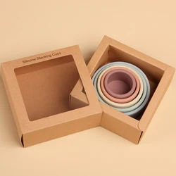 kids stacking blocks toy 5 Layers Silicone sorting and stacking & nesting cups soft baby the first years stack up cup toys