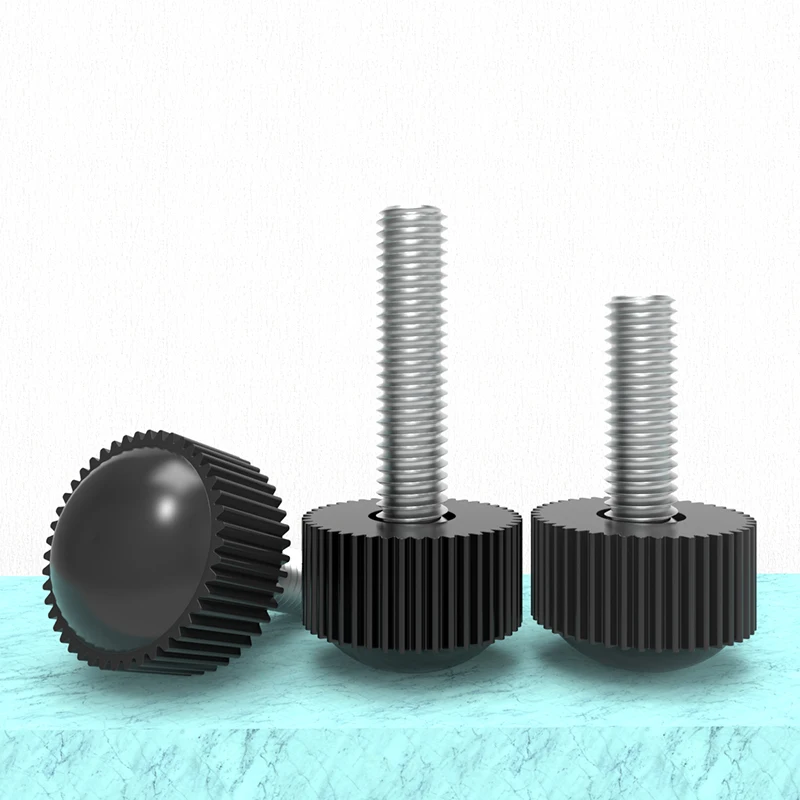 Wholesale M4 M5 M6 Bakelite Hand Screws with Knob Round Straight Knurled Plastic Head Thumb