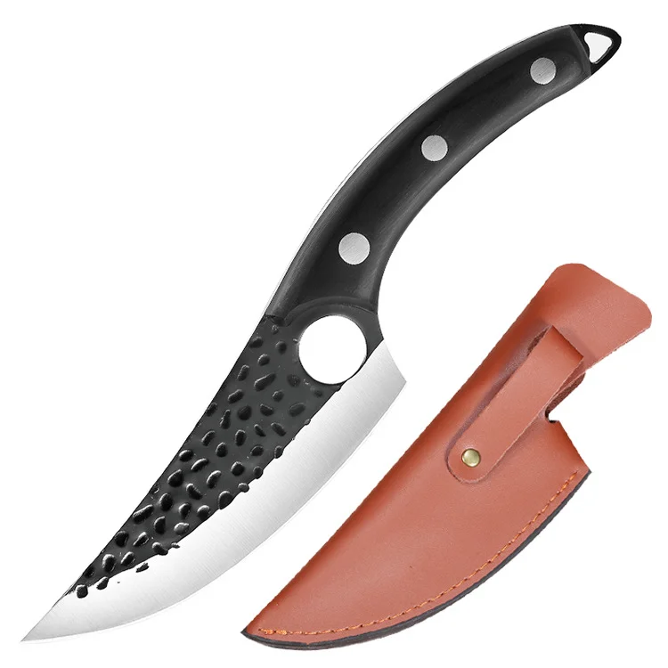 high carbon steel kitchen chef cleaver serbian hammer boning knife for sheep brisket slaughter meat butcher forged chopper knife