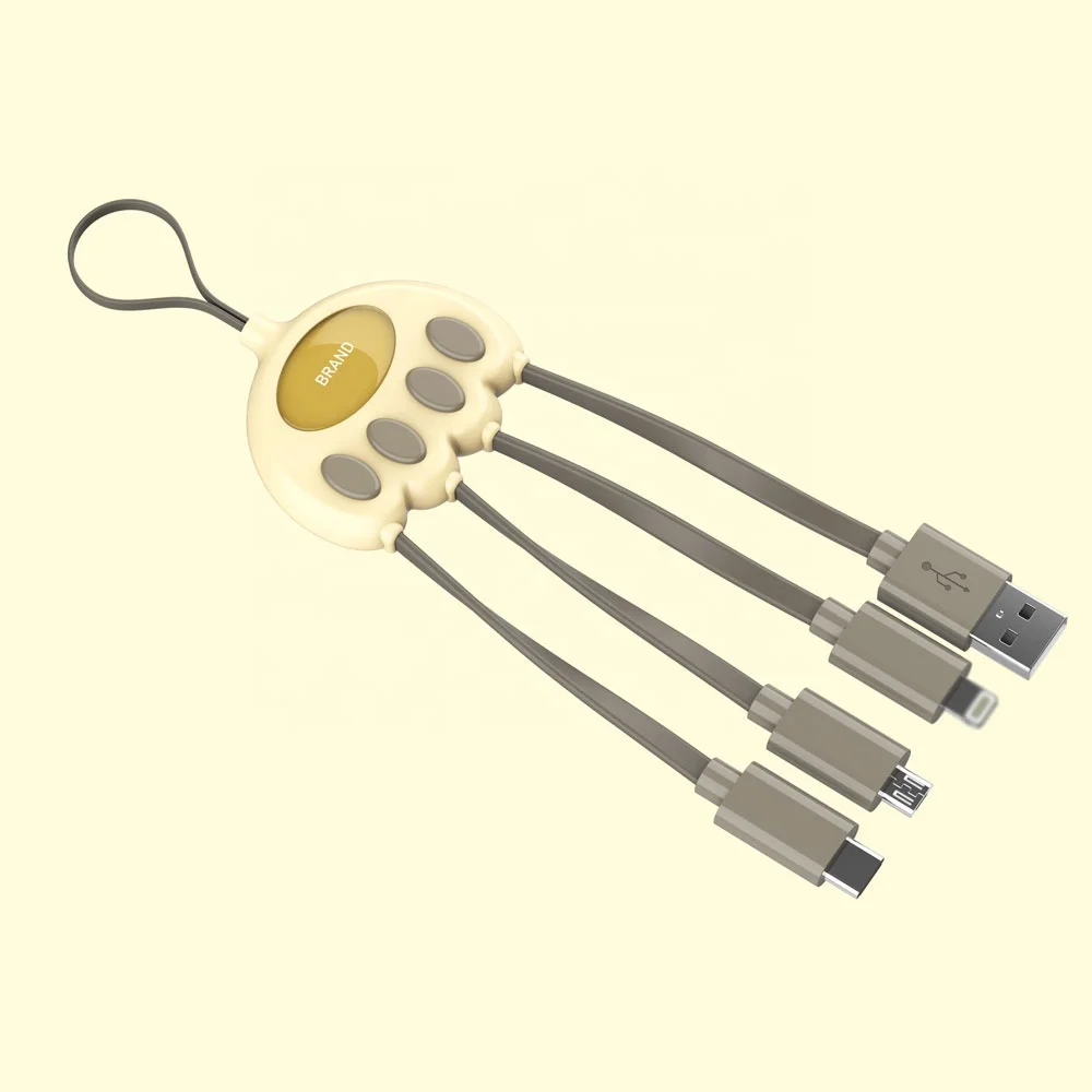 Горячая продажа Usb быстрая зарядка телефон зарядное устройство кабель для Iphone + Android + тип-c кабель