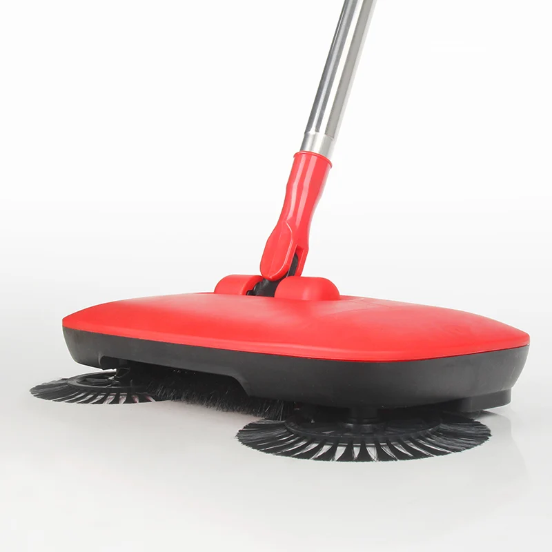Witorange Cleaning Roto Hand Push Floor Sweeper Sweeper Broom Stainless Steel Plastic 3 Sections Yellow,red Color Box Everyday