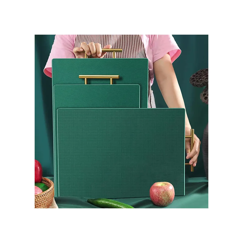 Factory supplier multi purpose chopping board custom 1.2cm thickness  colorful  plastic cutting board with handle